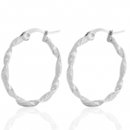 Boucles d'oreilles en acier inox cr&eacute;oles Argent&eacute;