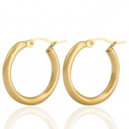 Boucles d'oreilles en acier inox cr&eacute;oles Dor&eacute;