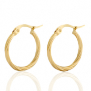 Boucles d'oreilles en acier inox cr&eacute;oles Dor&eacute;