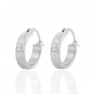 Boucles d'oreilles en acier inox cr&eacute;oles Argent&eacute;