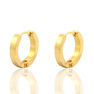Boucles d'oreilles en acier Inox cr&eacute;oles 16mm Dor&eacute;
