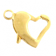 Appr&ecirc;ts en acier inox fermoir mousqueton coeur 11mm Dor&eacute;