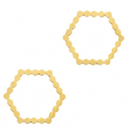 Breloques en acier inox connecteur hexagone Dor&eacute;