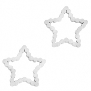 Breloques en acier inox connecteur &eacute;toile Argent&eacute;