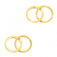 Breloques en acier inox connecteur double cercle Dor&eacute;