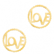 Breloques en acier inox connecteur "LOVE" Dor&eacute;