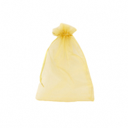 Sachet &agrave; bijoux en organza 7x9cm Jaune dor&eacute;