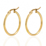 Boucles d'oreilles en acier inox cr&eacute;oles 25mm Dor&eacute;