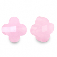 Perles &agrave; facettes Fashion tr&egrave;fle Rose azal&eacute;e