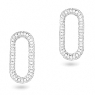 Connecteur en Zirconium oval Argent&eacute;