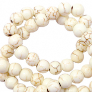 Perles en c&eacute;ramique 4mm Blanc cass&eacute;