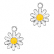 Breloques en m&eacute;tal Basic Quality fleur Argent&eacute;-blanc
