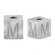 Perles en acier Inox lettre M Argent&eacute;