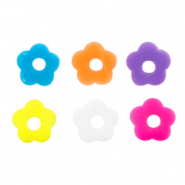 Perles Katsuki fleur 6mm Arc-en-ciel m&eacute;lange