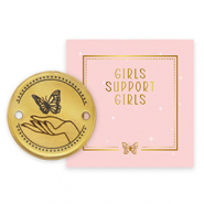 Girls Support Girls breloques en m&eacute;tal DQ connecteur Dor&eacute; (sans nickel) 50% de don &agrave; Free a Girl