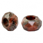 Pierres naturelles Granit facett&eacute;es Rouge corail