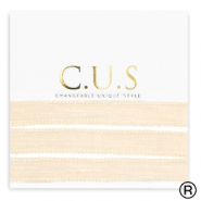 C.U.S® rubans Beige pailleté pêche