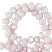 Perles &agrave; facettes 4x3mm disque Heishi Violet cendre doux-pearl shine coating
