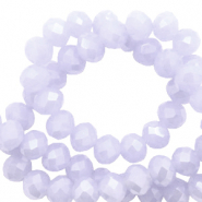 Perles &agrave; facettes 8x6mm disque Heishi Bleu lavande doux-pearl shine coating