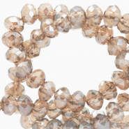 Perles &agrave; facettes 6x4mm disque Heishi Beige champagne-pearl shine coating