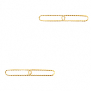 Breloques en acier Inox/connecteur ovale maille double Dor&eacute;