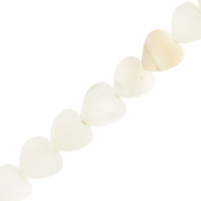 Perles coquillage c&oelig;ur Blanc