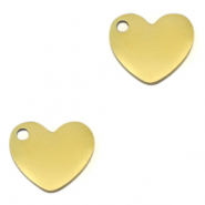 Breloques en acier Inox coeur Dor&eacute;