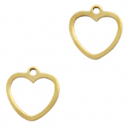 Breloques en acier Inox coeur Dor&eacute;