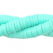 Perles Katsuki Heishi 4mm Bleu aqua blanchi