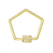 Fermoir Zirconium pentagone Dor&eacute;