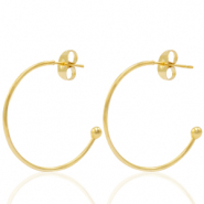 Boucles d'oreilles puces en acier Inox cr&eacute;oles Dor&eacute;