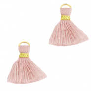 Pompons 1.5cm Dor&eacute;-rose vintage