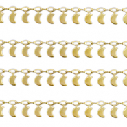 Appr&ecirc;ts en acier Inox cha&icirc;ne maille jaseron lune Dor&eacute;