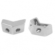 Perles en m&eacute;tal DQ duo beads fl&egrave;che Argent&eacute; antique (sans nickel)
