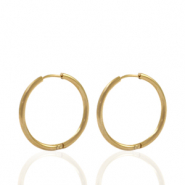 Boucles d'oreilles en acier Inox cr&eacute;oles 18mm Dor&eacute;