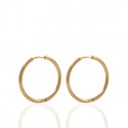 Boucles d'oreilles en acier Inox cr&eacute;oles 16mm Dor&eacute;