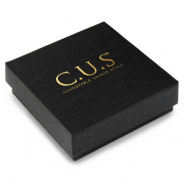 Bo&icirc;te &eacute;crin &agrave; bijoux C.U.S&reg; 10x10cm Noir-dor&eacute;