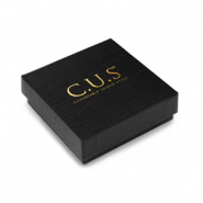 Bo&icirc;te &eacute;crin &agrave; bijoux C.U.S&reg; 7x7cm Noir-dor&eacute;
