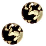 Pendentifs en r&eacute;sine rond 12mm Noir champagne
