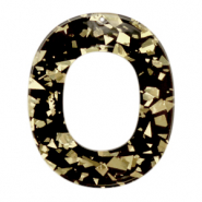 Pendentifs en r&eacute;sine ovale Noir champagne