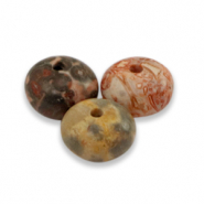 Pierres naturelles Quartz rondelles 8x5mm Multicolore rouge-marron