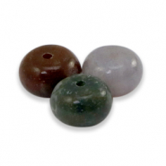 Pierres naturelles Calc&eacute;doine (Jaspe) rondelles 8x5mm Multicolore vert