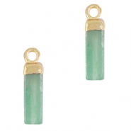 Pierres naturelles pendentifs tube Vert crysolite-dor&eacute;