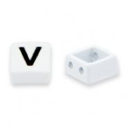 Perles tile V Blanc-noir