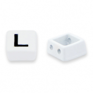 Perles tile L Blanc-noir
