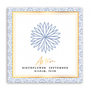 Cartes &agrave; bijoux Fleur de naissance Septembre-Aster Bleu tendre