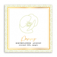 Cartes &agrave; bijoux Fleur de naissance Ao&ucirc;t-Coquelicot Vert clair