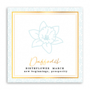 Cartes &agrave; bijoux Fleur de naissance Mars-Jonquille Bleu clair