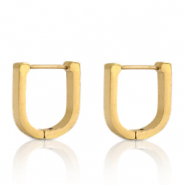 Boucles d'oreilles en acier Inox fer &agrave; cheval Dor&eacute;