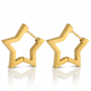 Boucles d'oreilles en acier Inox &eacute;toile Dor&eacute;